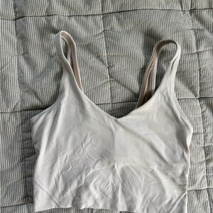 White V-Neck Tank Top sports bra